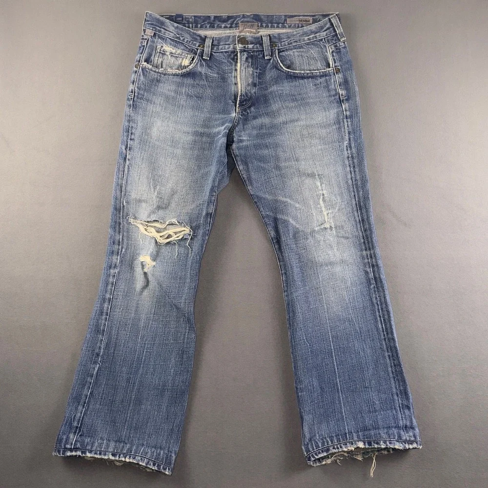 Citizens of Humanity Jagger Bootcut Jeans Mens 34 Blue‎ Distressed Tailored Fit
